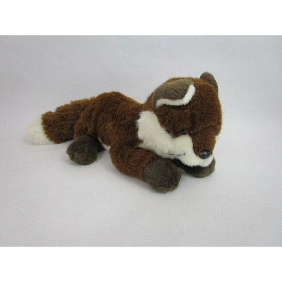 Fox Stuffed Animal Toy White & Brown 11" Body 1994 Plush Creations, Inc. Vintage - Picture 3 of 9